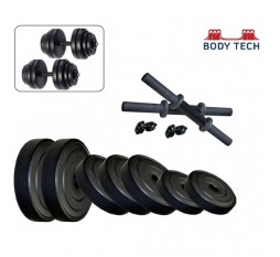 Body Tech 20Kg-Combo With 15 Inches Dumbells Rod 